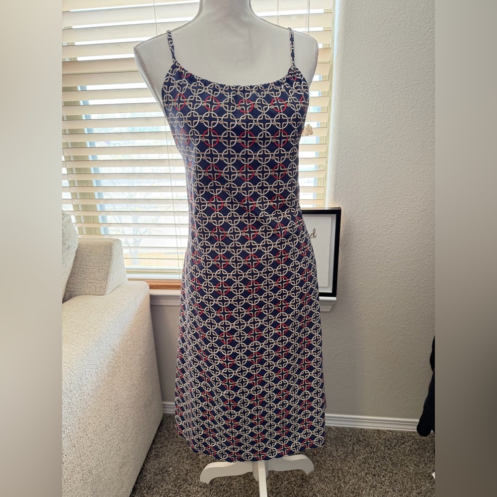 J.McLaughlin Stylish Blue Patterned Halter Dress … - image 2